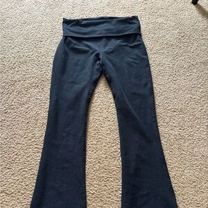 Beyond Yoga Spacedye High Waisted Fold Over Wide Leg Yoga Pants M Darkest Night